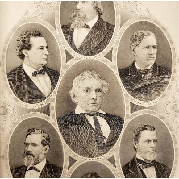 Other - 1884 Former Confederate Members Steel Engraving Victorian Wellstood Blaine DWSS7